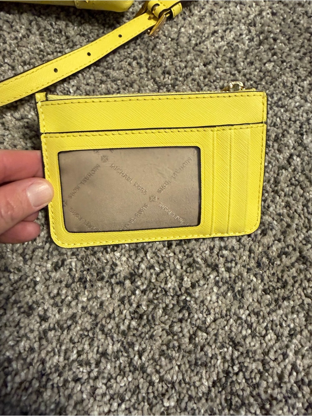 Michael Kors Yellow Studded Leather Satchel with Card Case - Picture 11 of 15